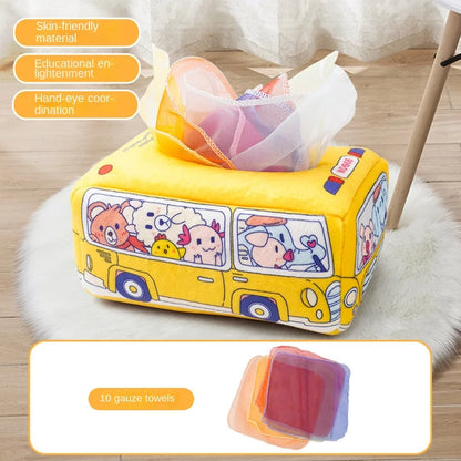 Baby Montessori Toy,Magic Tissue Box,Educational Learning Activity Sensory Toy for Kids Finger Exercising Busy Board Baby Game